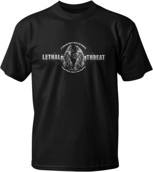 Party With The Sinners Men's Black Tee Shirt