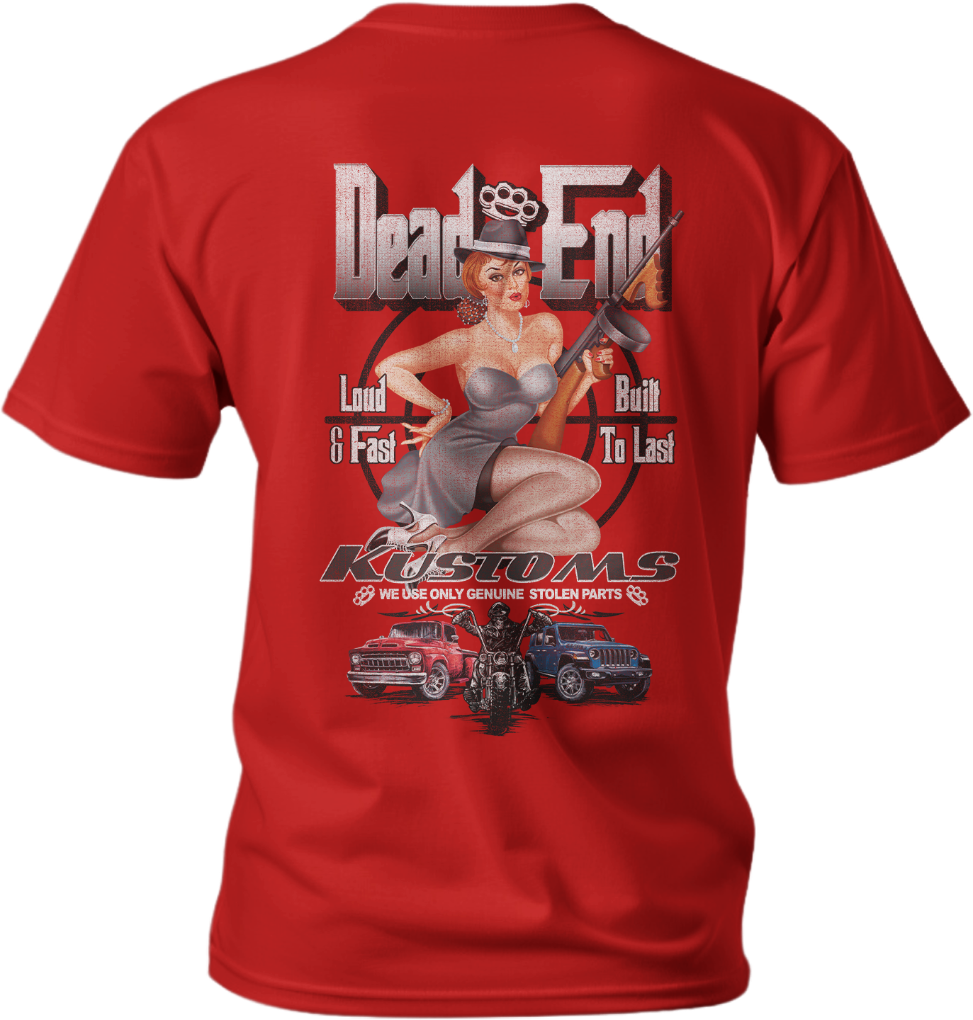 Dead End Kustoms Pin Up Girl Red Tee