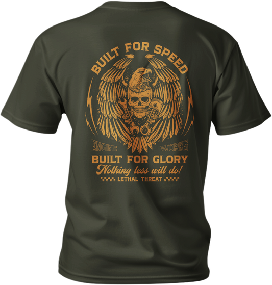 Built For Speed Men's Army Green T-Shirt