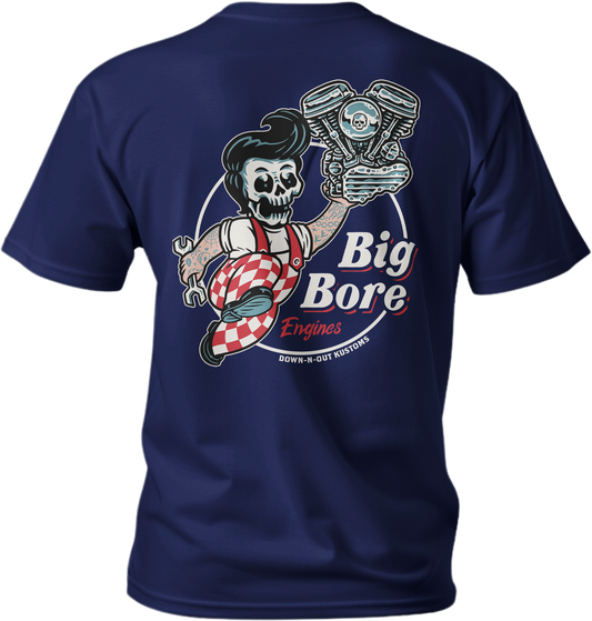 Big Bore Skull Guy Navy Blue T-Shirt