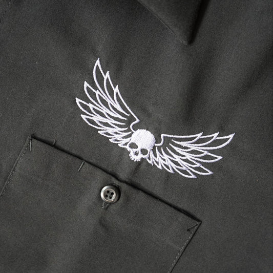 Metal Till The Grave Printed Work Shirt / Shop Shirt