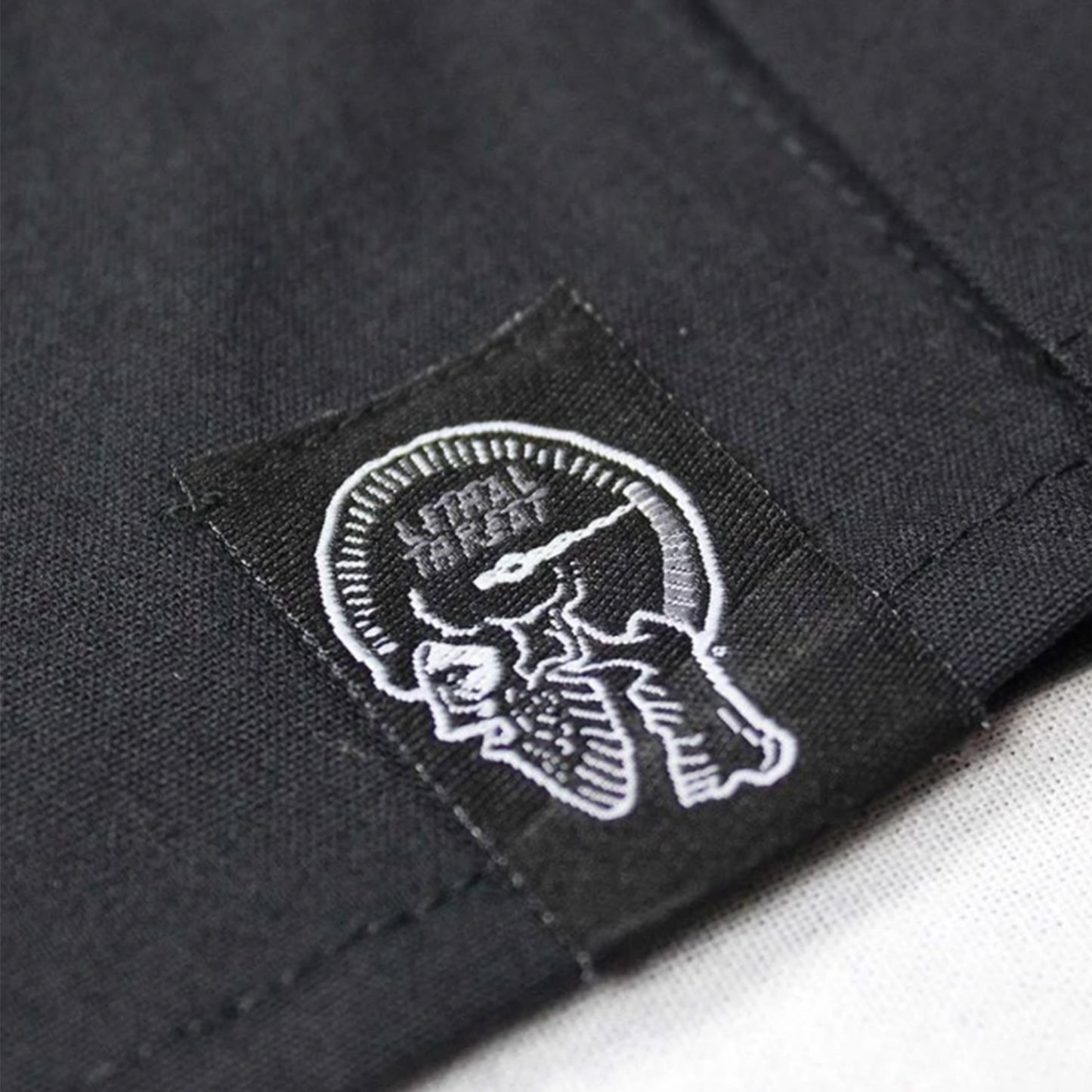 Be First Be Fast Skull Embroidered Work Shirt / Shop Shirt
