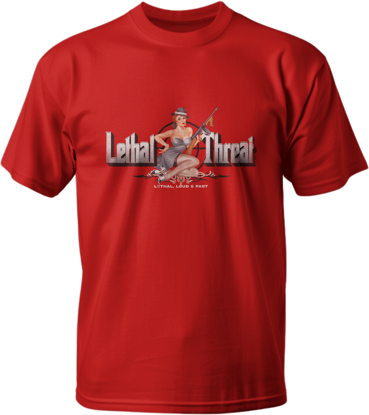 Dead End Kustoms Pin Up Girl Red Tee