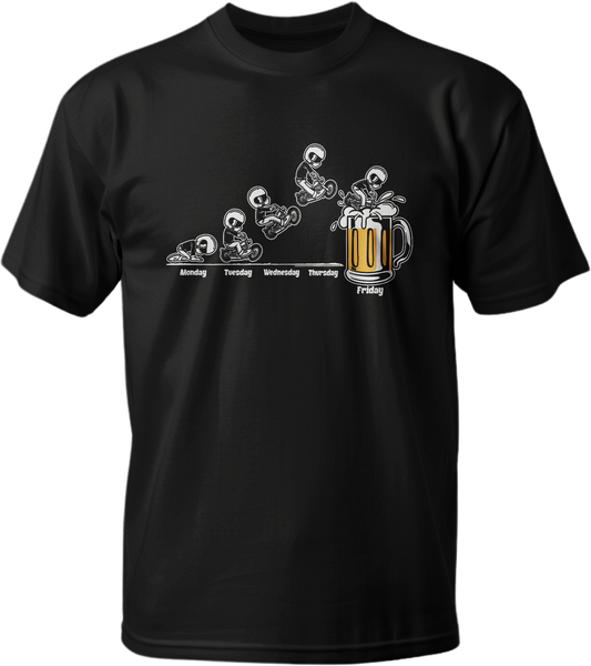 Working For The Weekend Motorcycle Men's Black T-Shirt