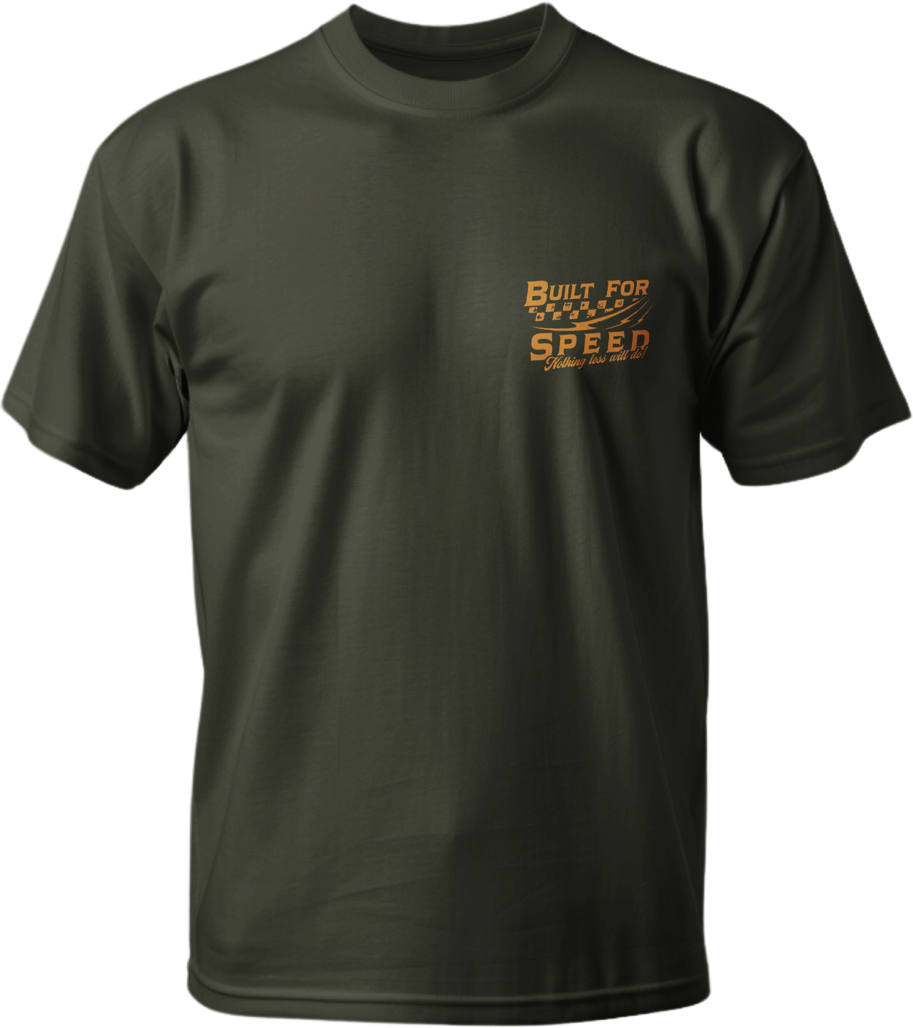 Built For Speed Men's Army Green T-Shirt