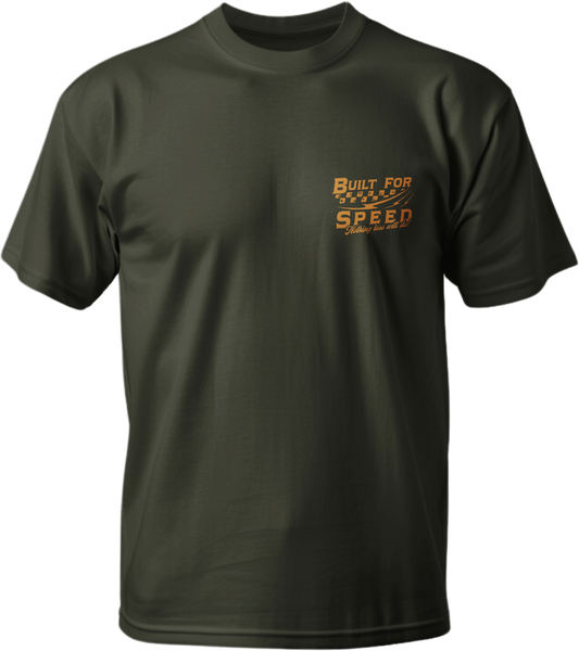 Built For Speed Men's Army Green T-Shirt