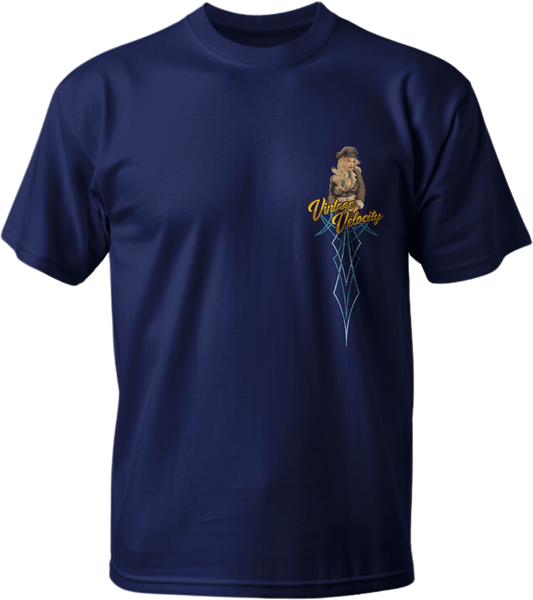 Flying Tiger Pin Up Men's Navy Blue T-Shirt