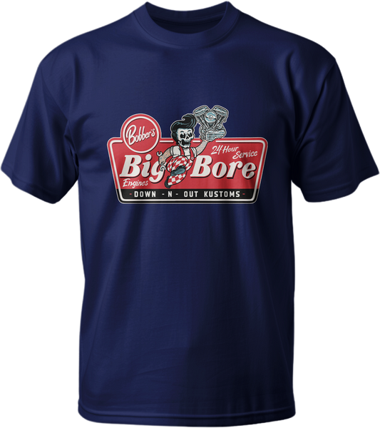Big Bore Skull Guy Navy Blue T-Shirt