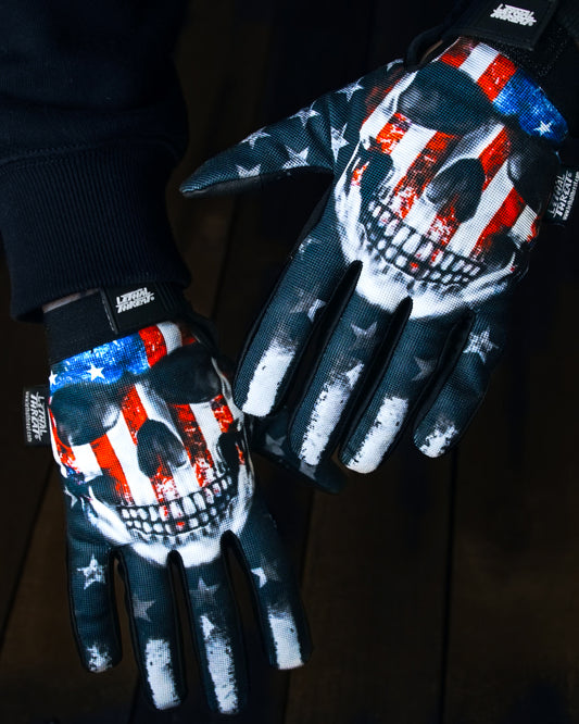 USA SKULL Hand Gloves