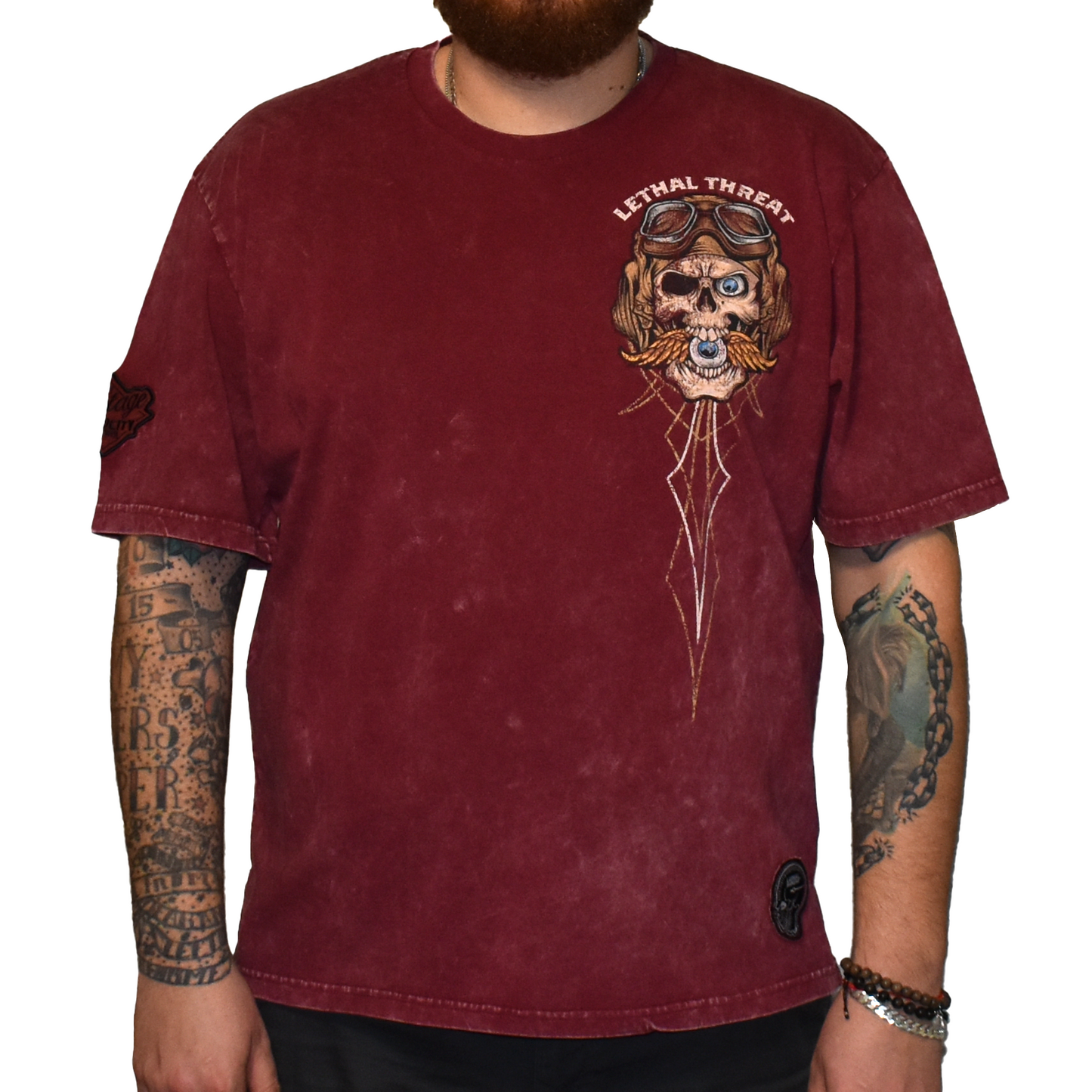 Eye For An Eye Vintage Washed Men's Burgundy Rust Tee Shirt