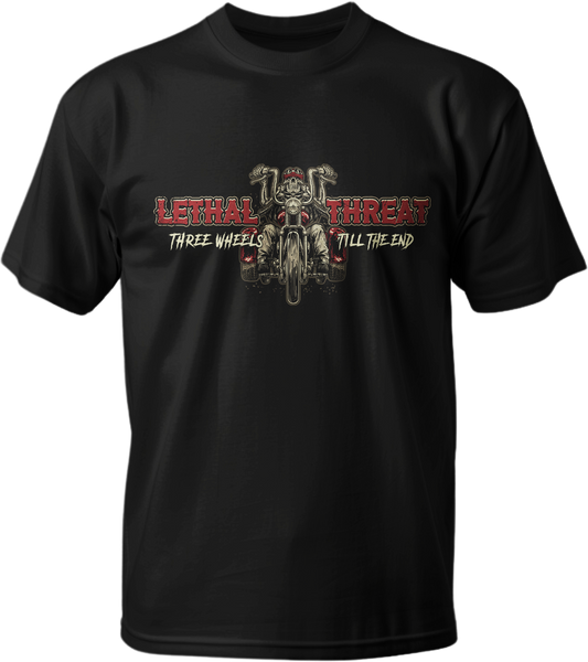 On Three Wheels Black T-Shirt