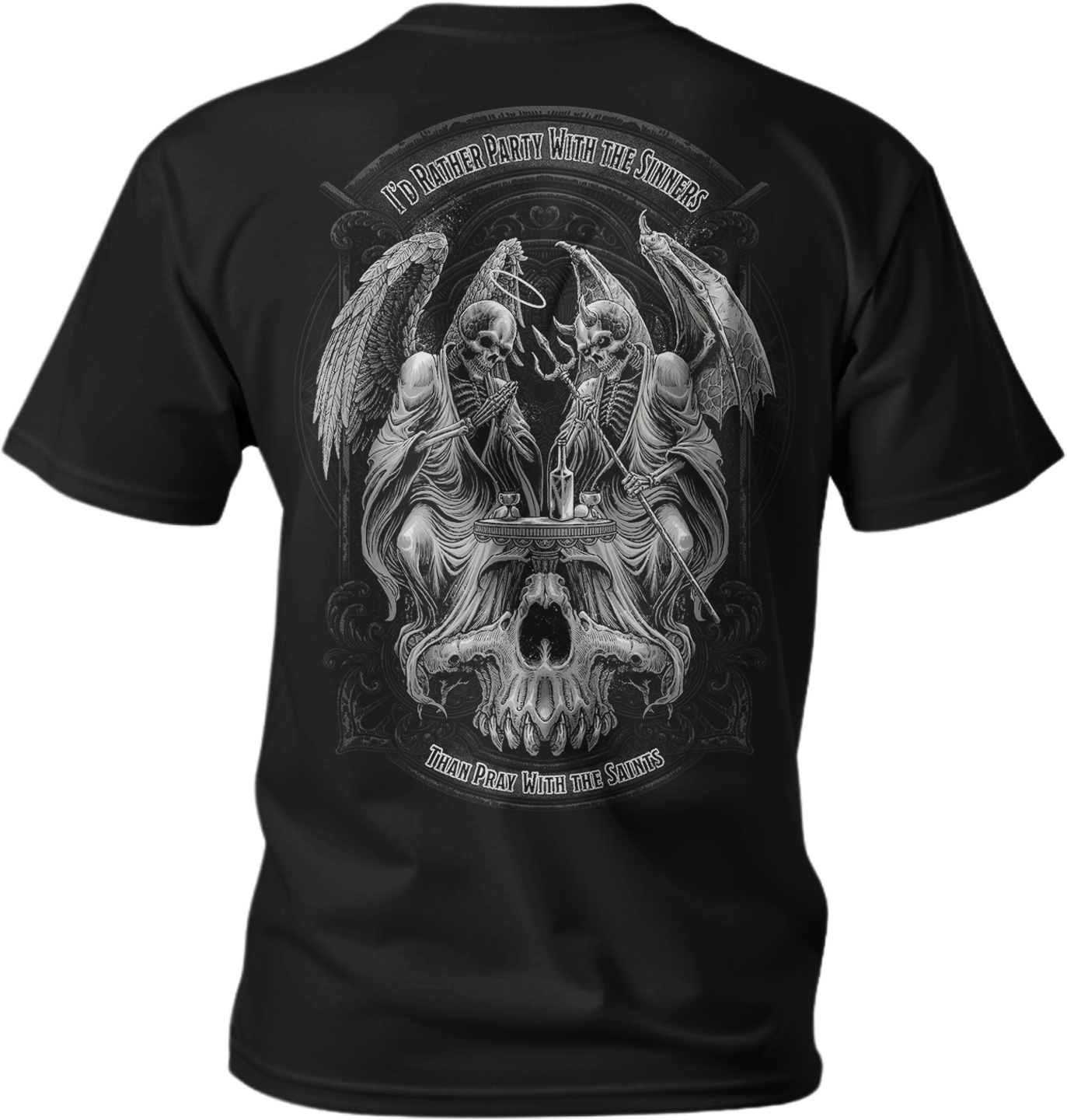 Party With The Sinners Men's Black Tee Shirt