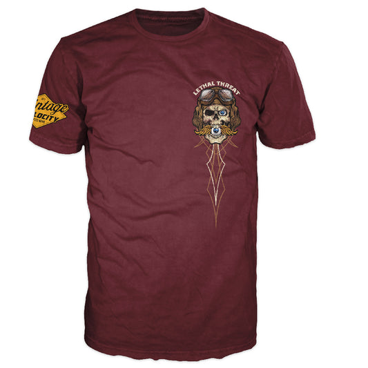 Eye For An Eye Vintage Washed Men's Burgundy Rust Tee Shirt