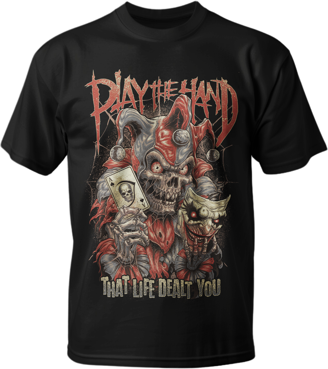 Play the Hand Jester Men's Black Tee Shirt