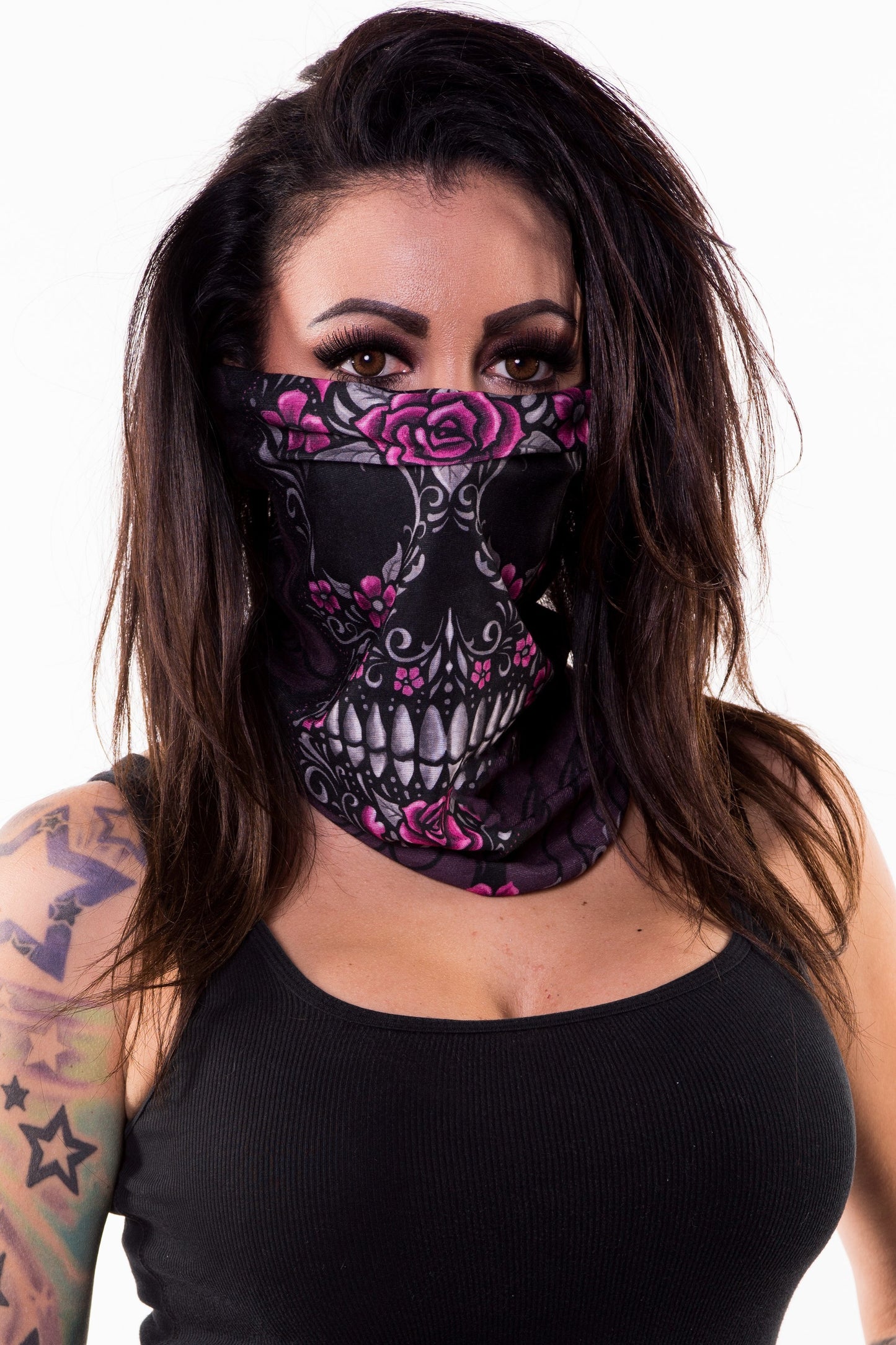 Floral Skull Face Mask