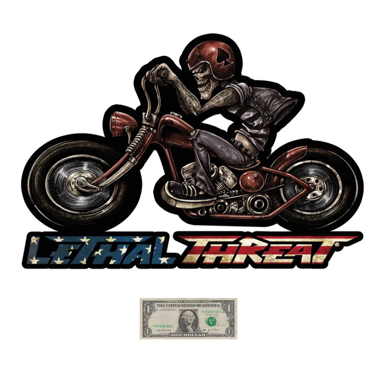Lethal Threat Biker Metal Sign (Left side)