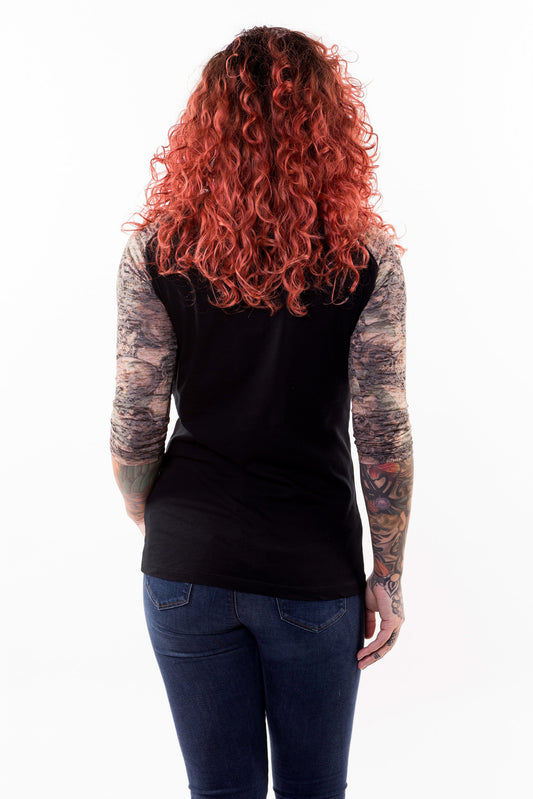 Army Skull Camo 3/4 Raglan Sleeve Shirt