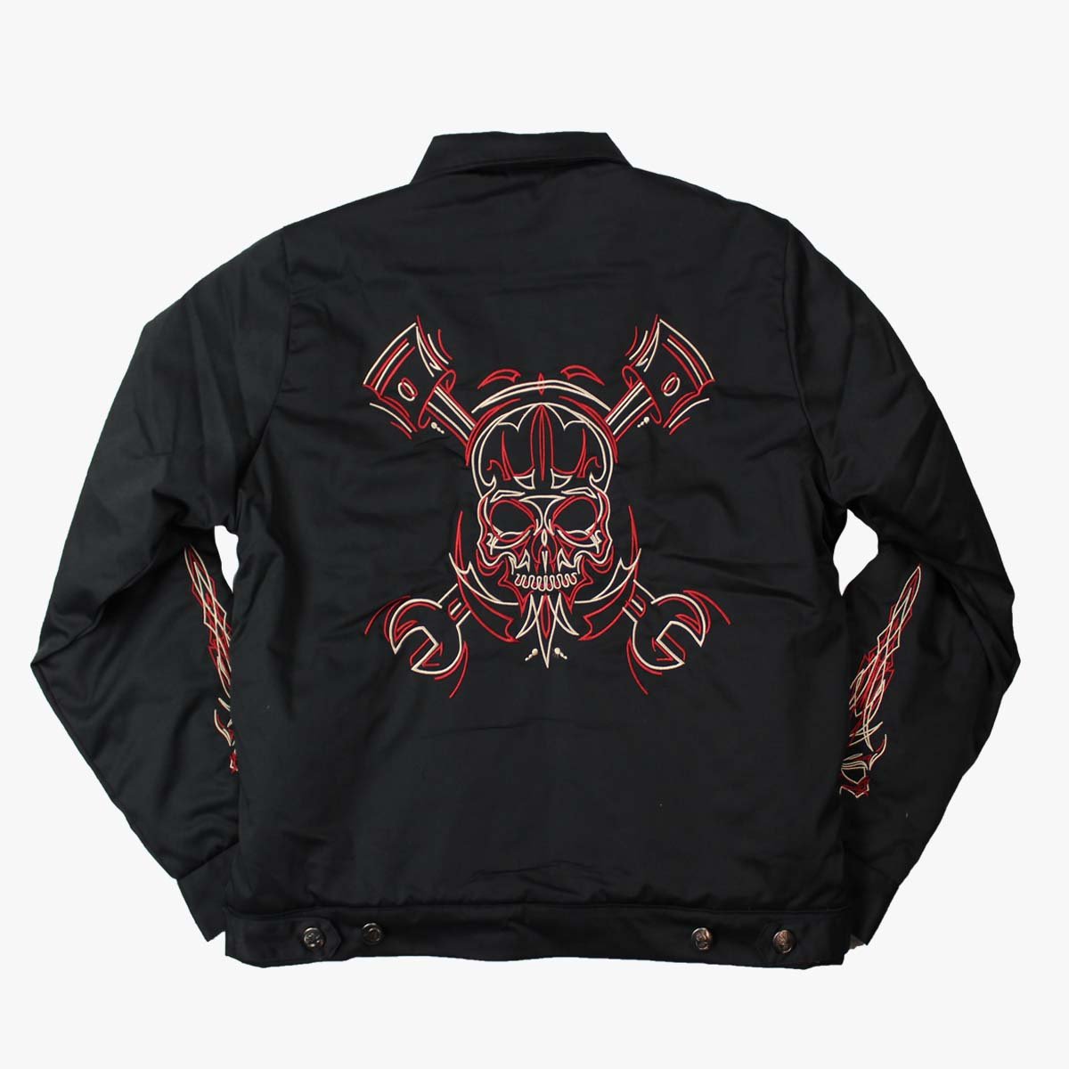 Full Pinstripe Skull Mechanic Jacket