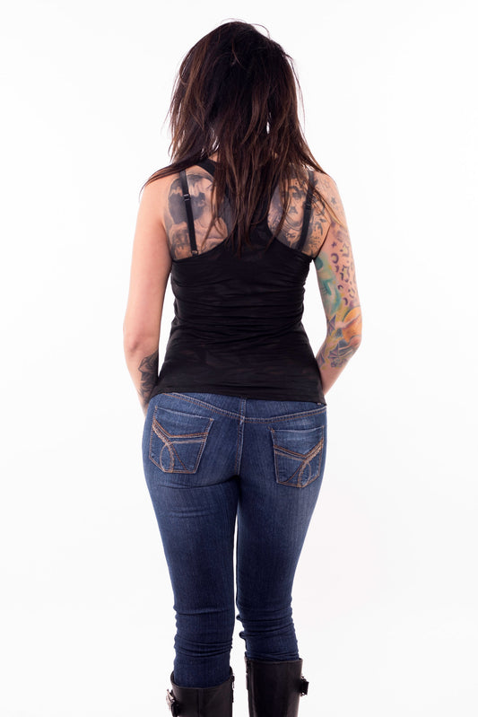 Bite the Bullet Burn Out Razor Back Tank Top