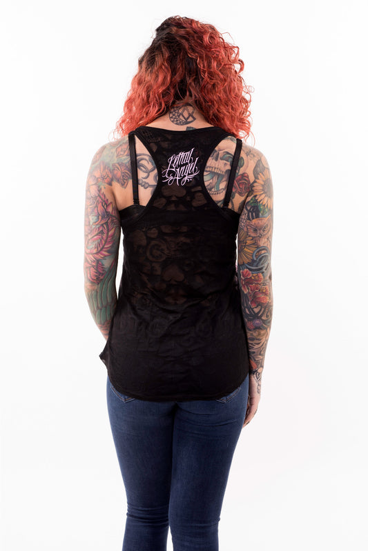 Flower Motorcycle Razor Back Tank Top