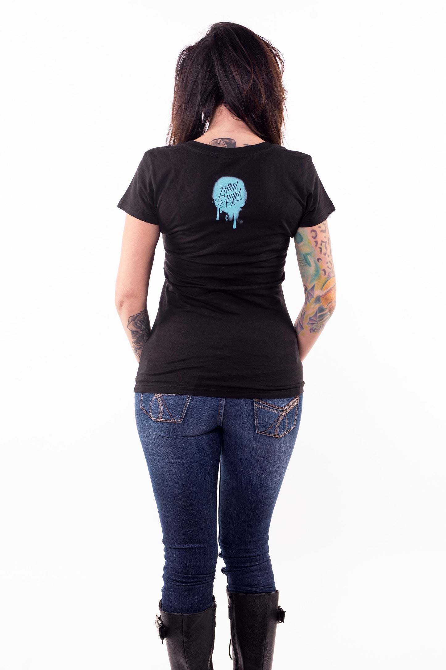 Biker Cat V Neck Tee