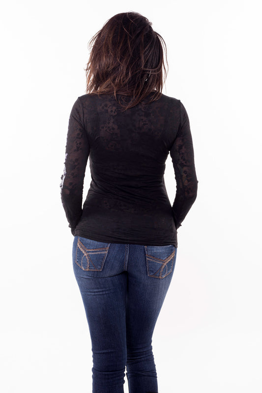 Butterfly Skull Burnout Long Sleeve