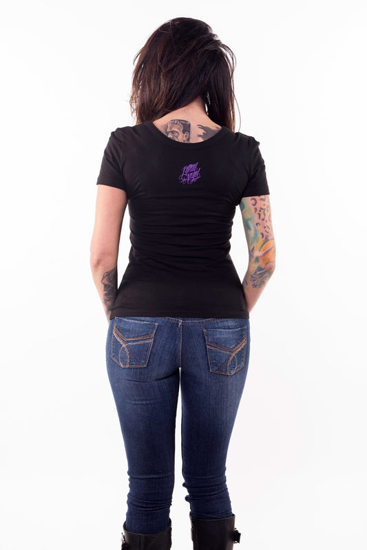 Purple Lace Skull Tee Shirt