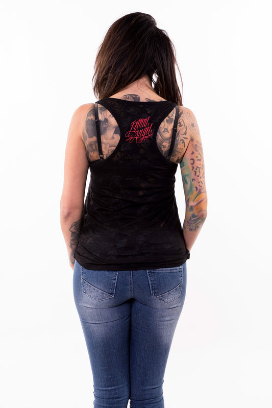 Skull Arm Tattoo Razor Back Tank Top