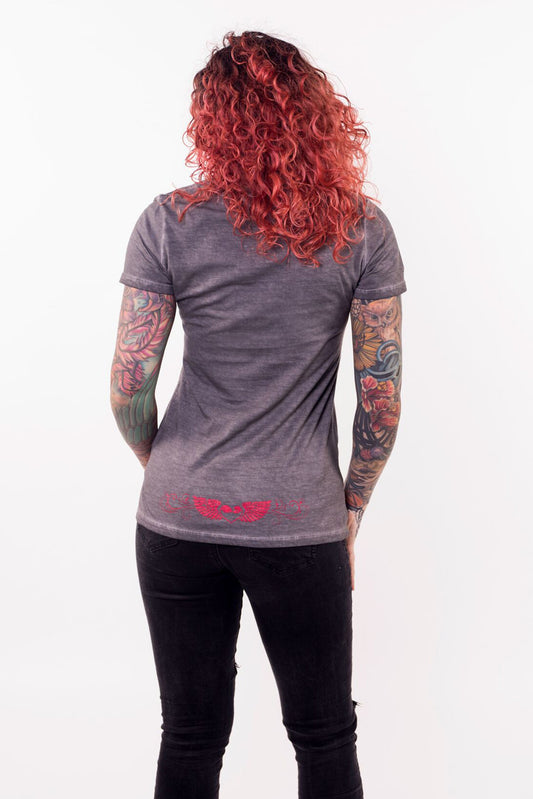 LA USA Motorcycle V-Neck Tee