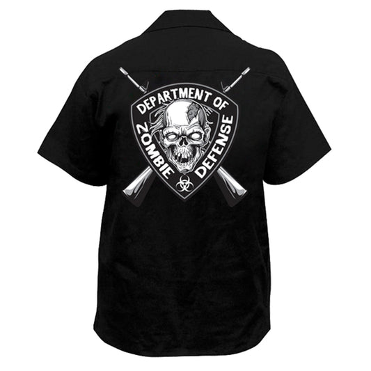 Zombie Defense Embroidered Work Shirt
