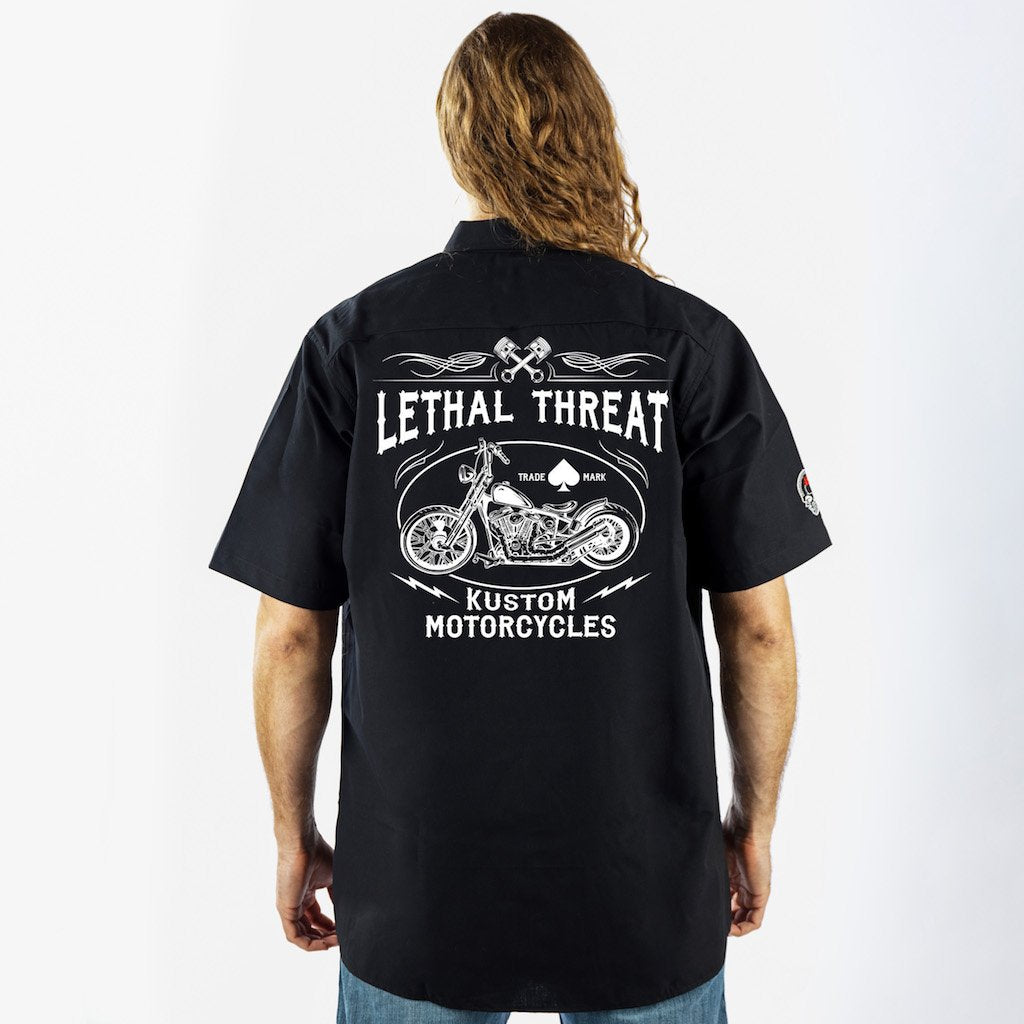 Kustom Motorcycle Embroidered Work Shirt
