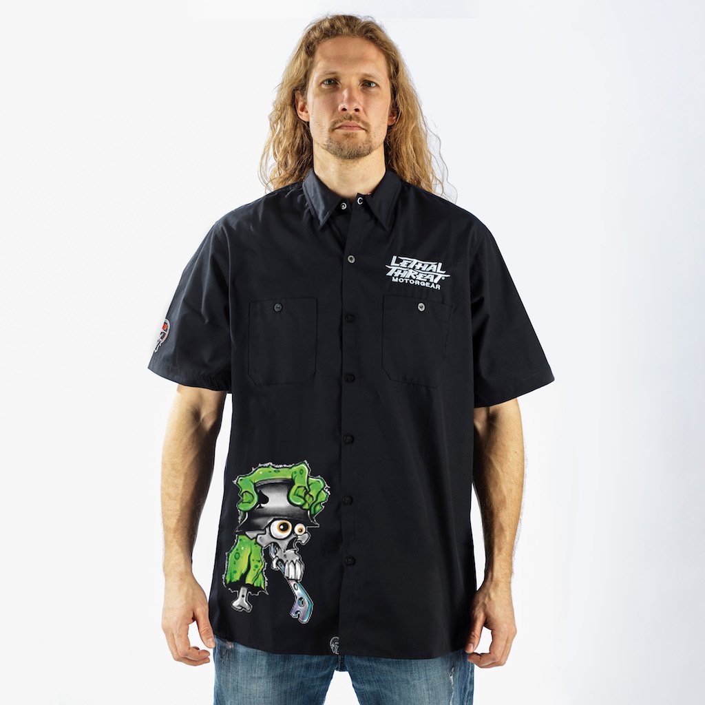 Skull Shifter Embroidered Work Shirt