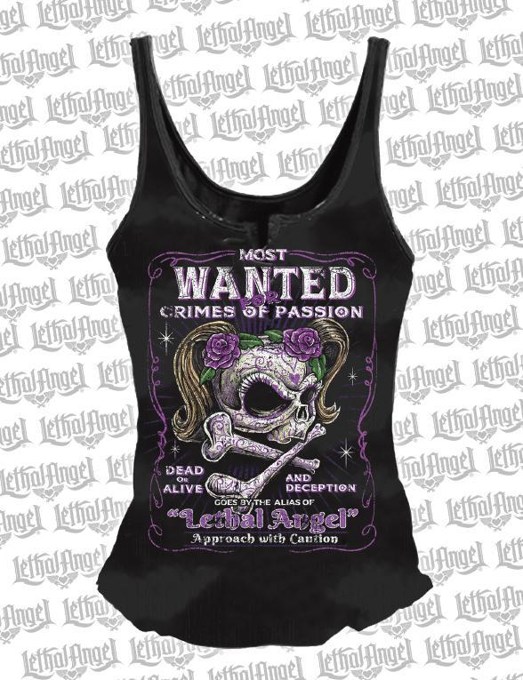 Most Wanted Skull Lace Up Tank Top