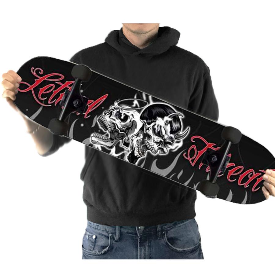 Black & White Angel and Devil Skateboard
