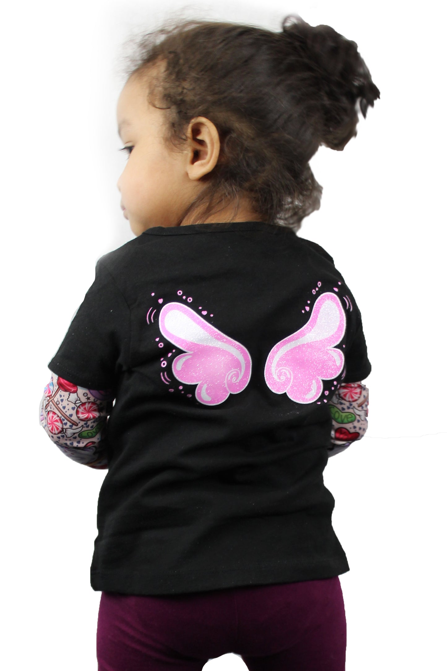 Angel Wings Girl's Tattoo Sleeve Shirt