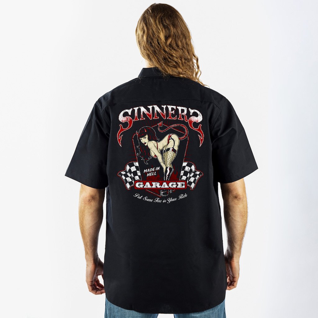 Sinners Garage Screen Printed Workshirt