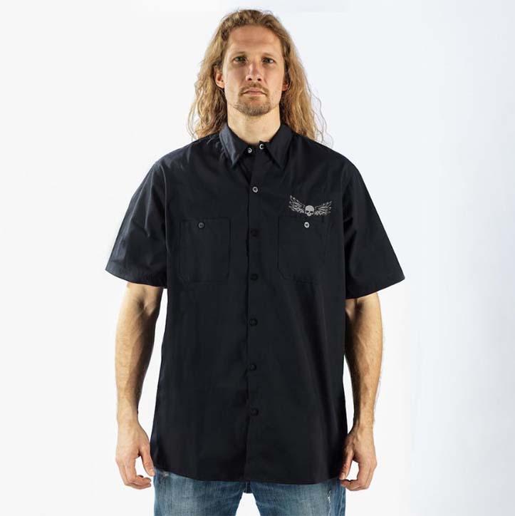 Star N Stripes Skull Printed Workshirt