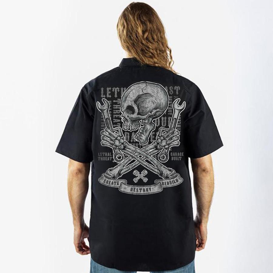 Destroy Skull Printed Workshirt