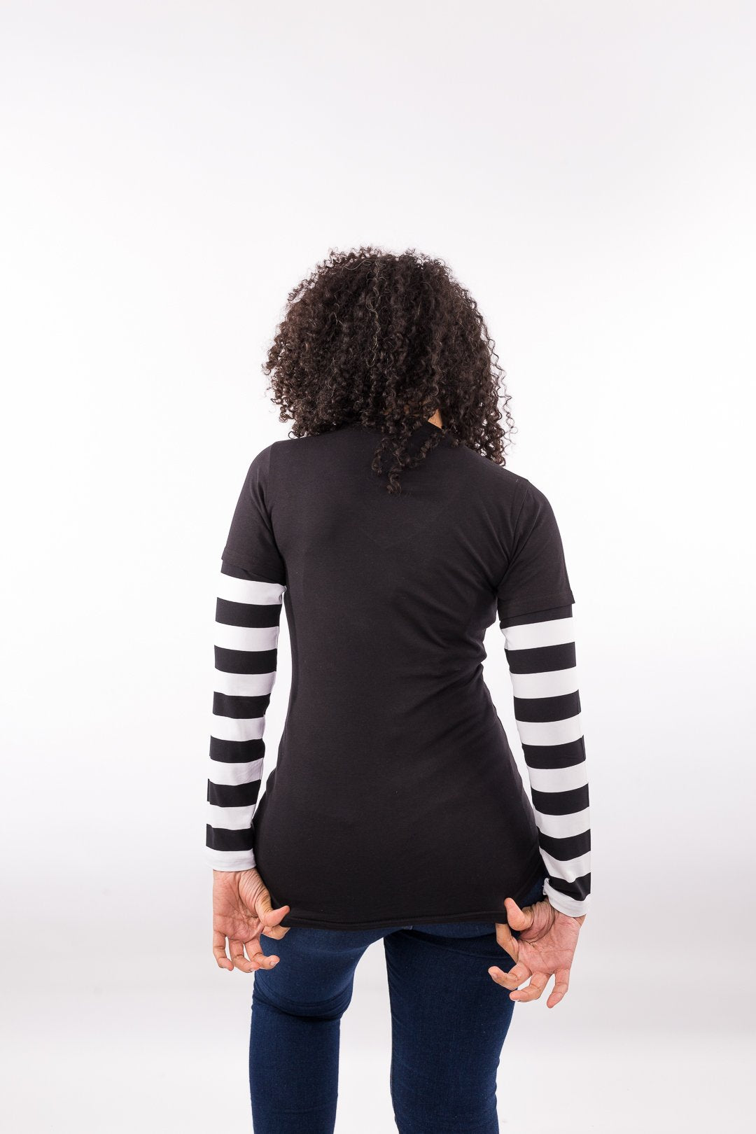 Bones n Stripes Long Sleeve V Neck Shirt