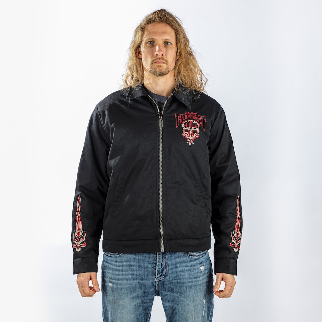 Full Pinstripe Skull Mechanic Jacket