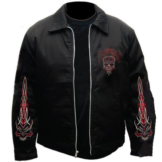 Full Pinstripe Skull Mechanic Jacket