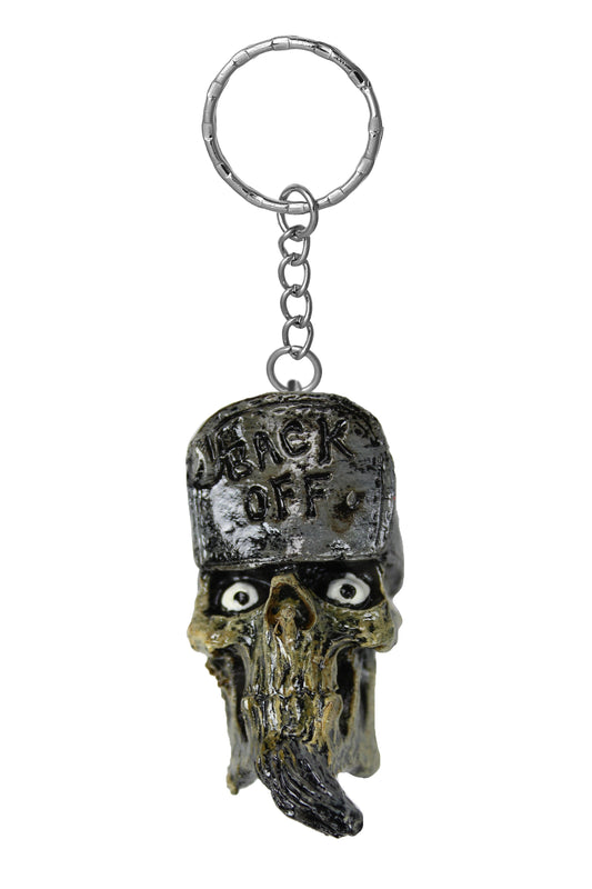 Back Off Skull Head Key Chain