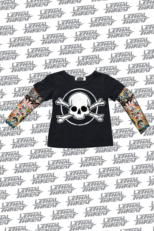 Skull & Bones Kid's Tattoo Sleeve Shirt