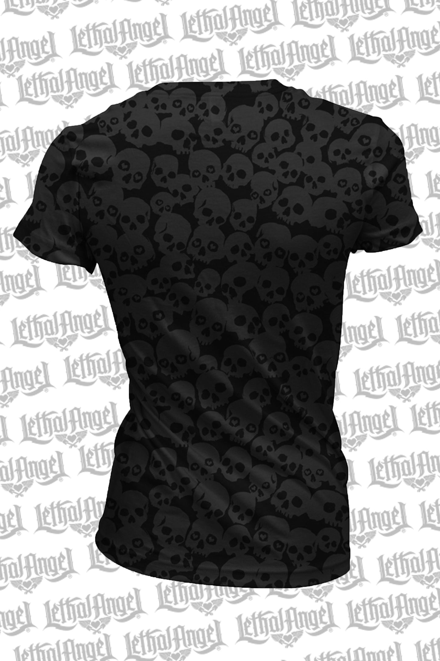 Skull Burn Out V-Neck Tee Shirt - No graphics