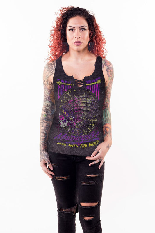 Broken Arrow Motorcycles Lace Up Tank Top