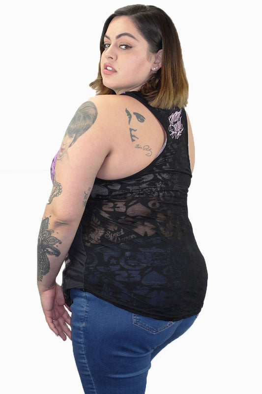 Flower Motorcycle Tank Top