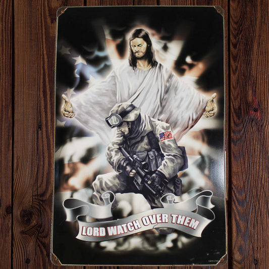 Lord Watch Over Them \ Vintage Metal Sign
