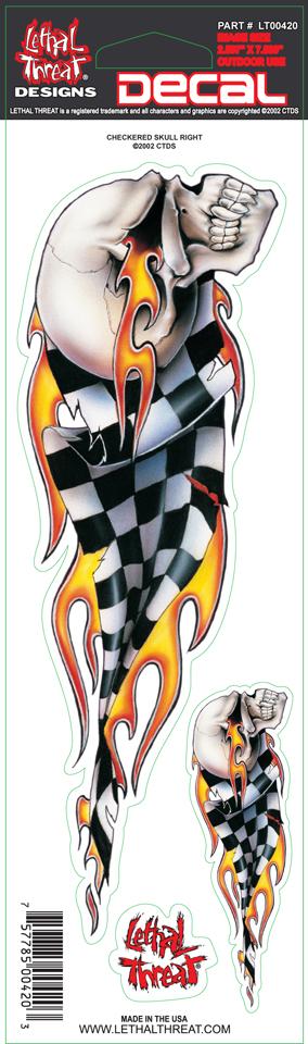 Checkered Skull Right Decal