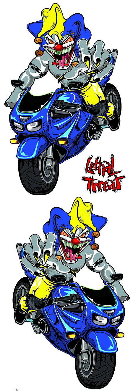 Blue Sport Bike Jester Biker Decal