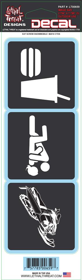 Eat, Screw, Snowmobile Decal